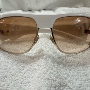 Gucci Ivory Frame with Amber Lenses Sunglasses